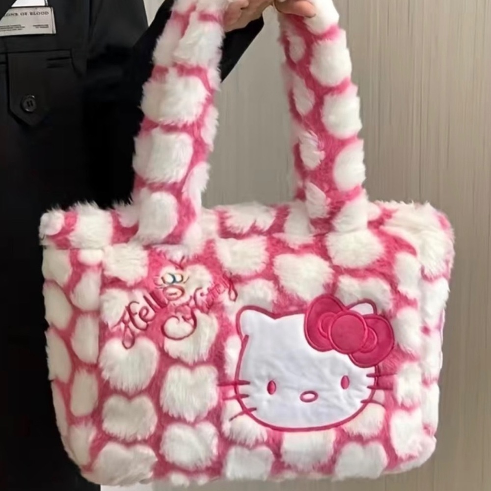 Y2K Fuzzy Hello Kitty Handbag NEW